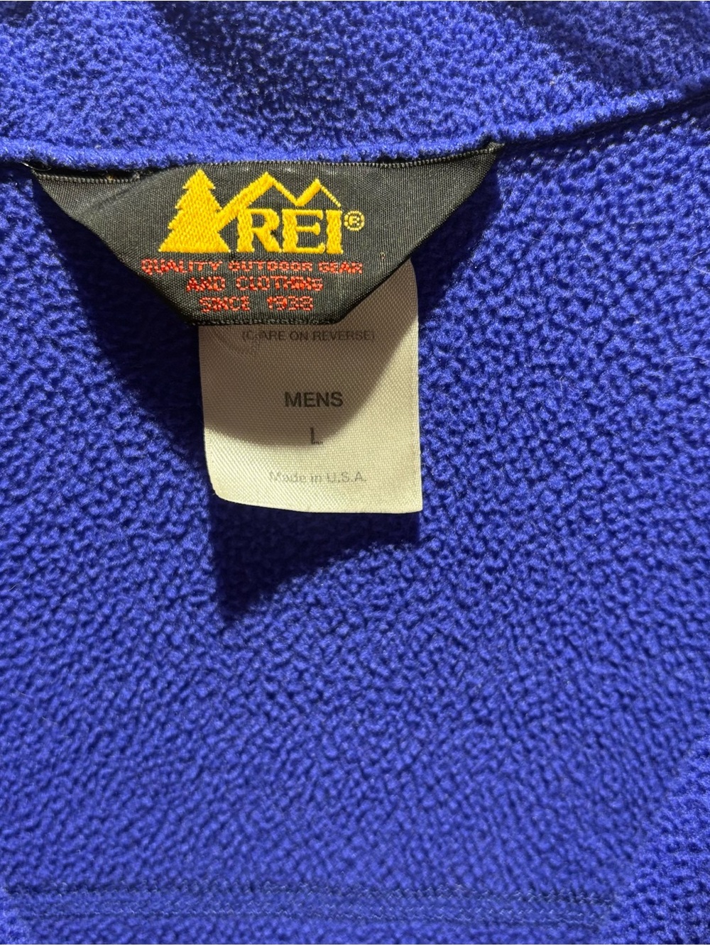 Vintage REI Men’s Royal Blue Quarter-Zip Fleece Pullover - Picture 2 of 6